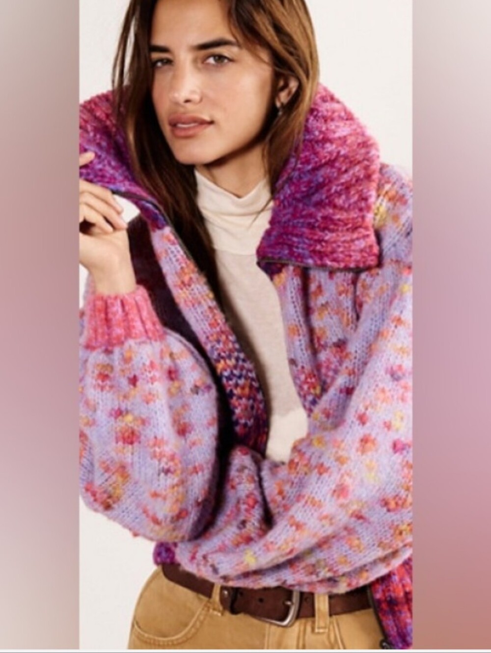 Free People Sugar And Sweets Knit Bomber size small